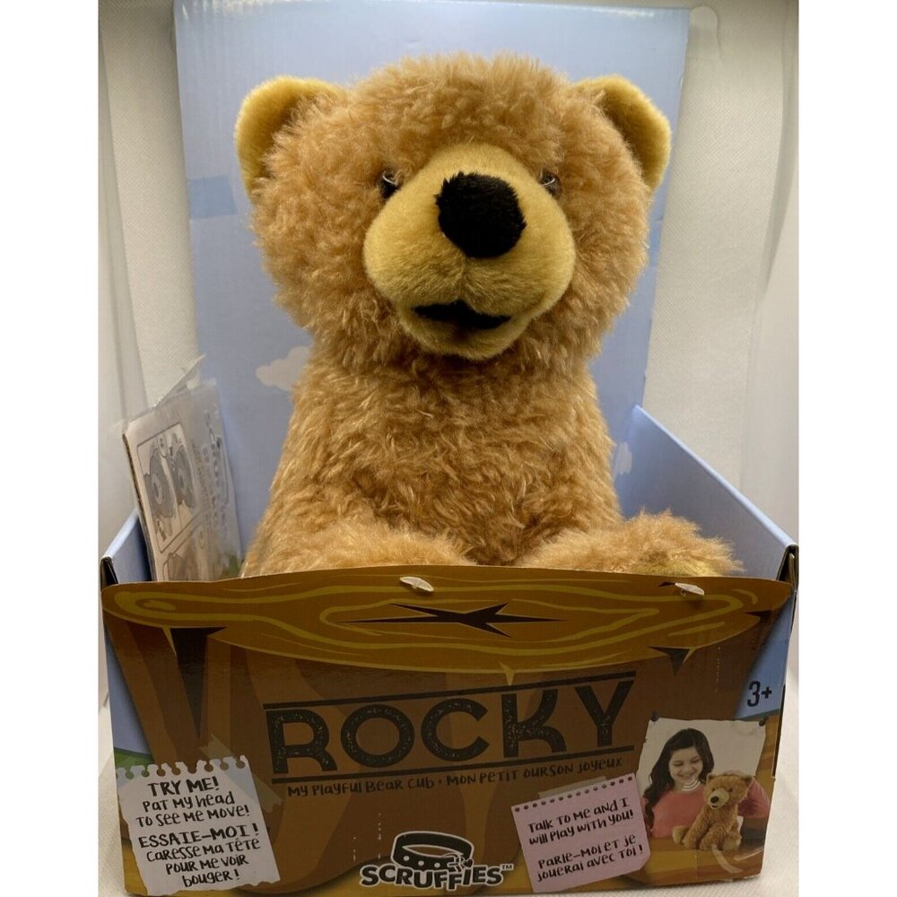 Interactive Bear Plush My Playful Bear Cub Rocky Scruffies Voice Stuffed Toy